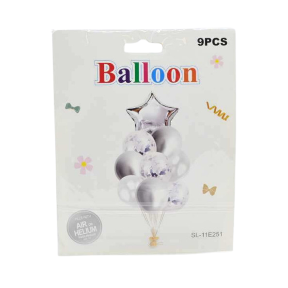 9er Set Luftballons, Farbmix