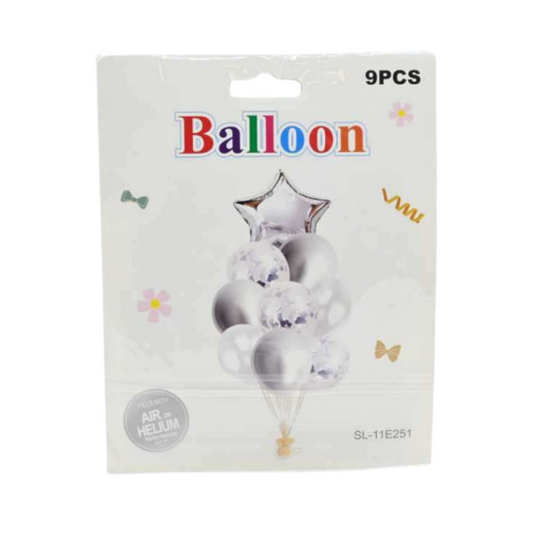 9er Set Luftballons, Farbmix