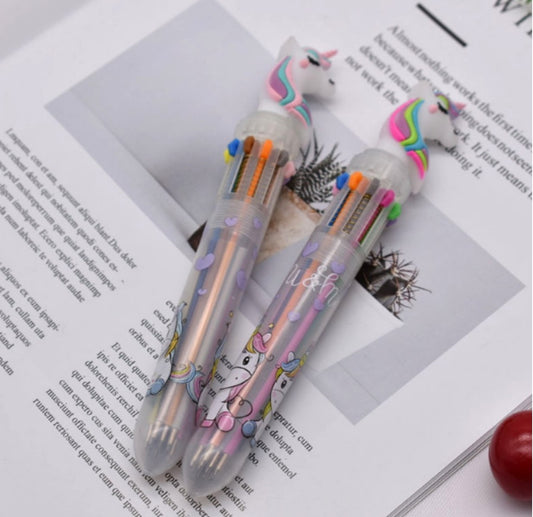 Einhorn-Kugelschreiber mit 10 Farben