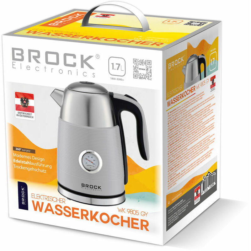 WK 9805 GY Wasserkocher Edelstahl 1,7L