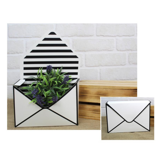 Geschenkebox – 20x14x7cm, weiss/schwarz