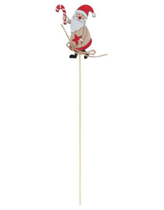 Weihnachtsdeko Holzfigur auf Stab - Nikolaus 32x6,5 cm